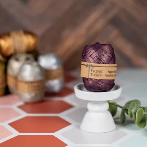 10 Meter Metallic Paper Raffia Ribbon - Aubergine