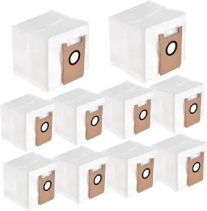 10 Pack T20  Dust Bags Replacement Compatible with Airrobo T20  Robot Vacuum Cleaner Accessories Replaceable Dust Bag Self-Empty Station Dirt Disposal Bags