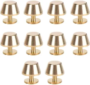 10 Pcs Feet Nailhead Flat Stud Rivet Purse Handbag Luggage 12mm Brass Material Leather Craft