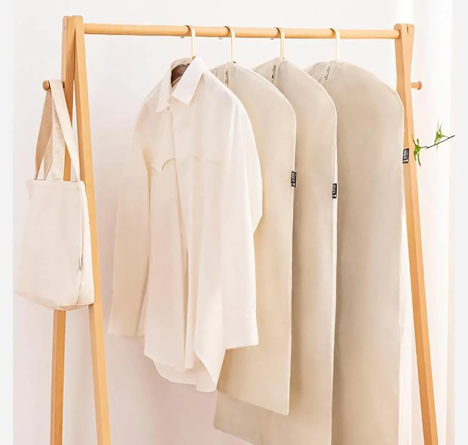 100% cotton canvas garment bags for closet storage and travel suit bags for clothes, coats, jackets, shirts, dresses suit garment cover for hanging clothes storage (24''x47'')