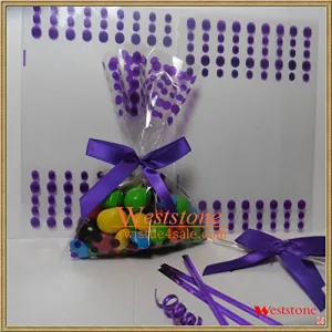 100pcs 4"x6" Polka Dot Purple Gift Bag   Twist Ties for Wedding Birthday Party