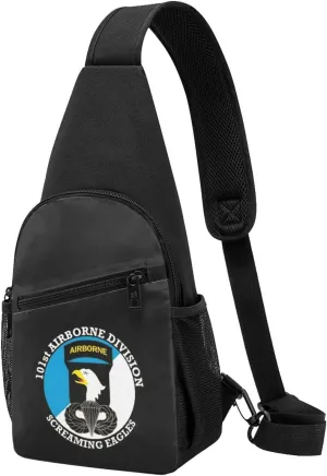 101st Airborne Division with Jump Wings Chest Pack Leisure Shoulder Crossbody Chest Bag