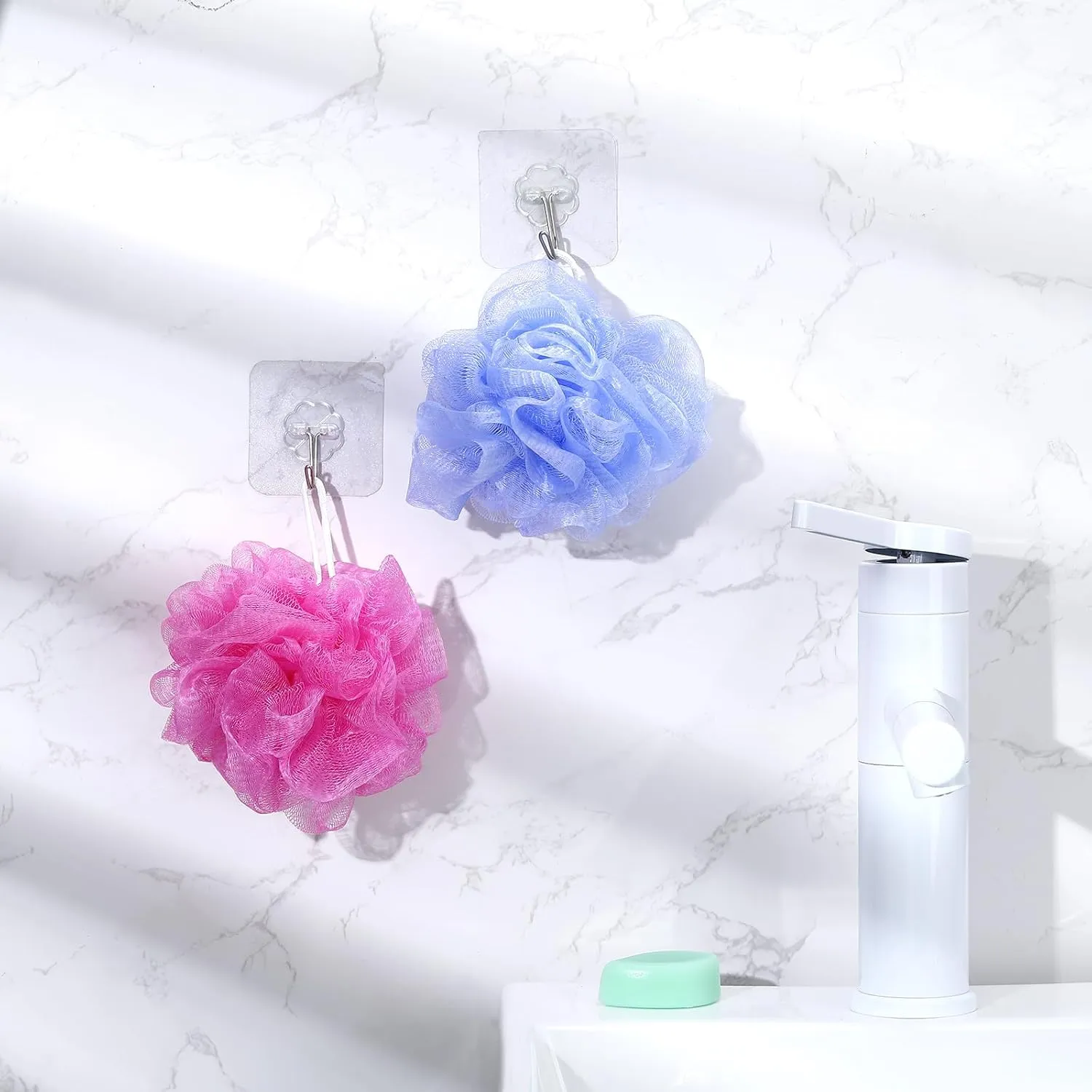 12 Pcs Travel Size Loofah Individually Wrapped, Small Shower Puff Bath Sponge Pouf Ball Bulk Mesh Bath Puff Mini Loofah Sponge with Case Bulk for Shower Care(Colorful)