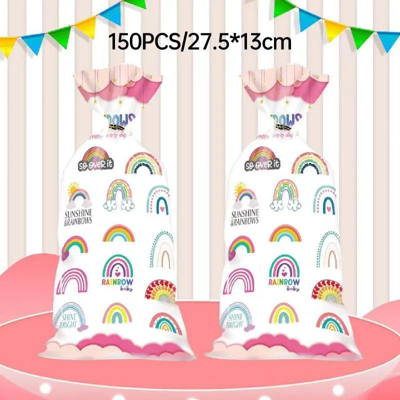 150PCS Rainbow Series Candy Bag Children's Birthday Party Gift Bag Christmas