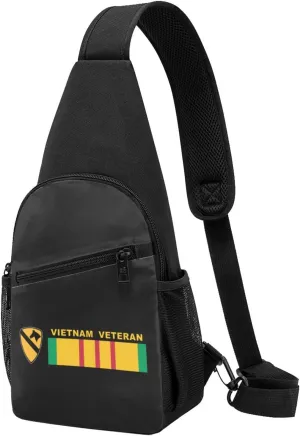 1st Cavalry Division Vietnam Veteran Chest Pack Leisure Shoulder Crossbody Chest Bag