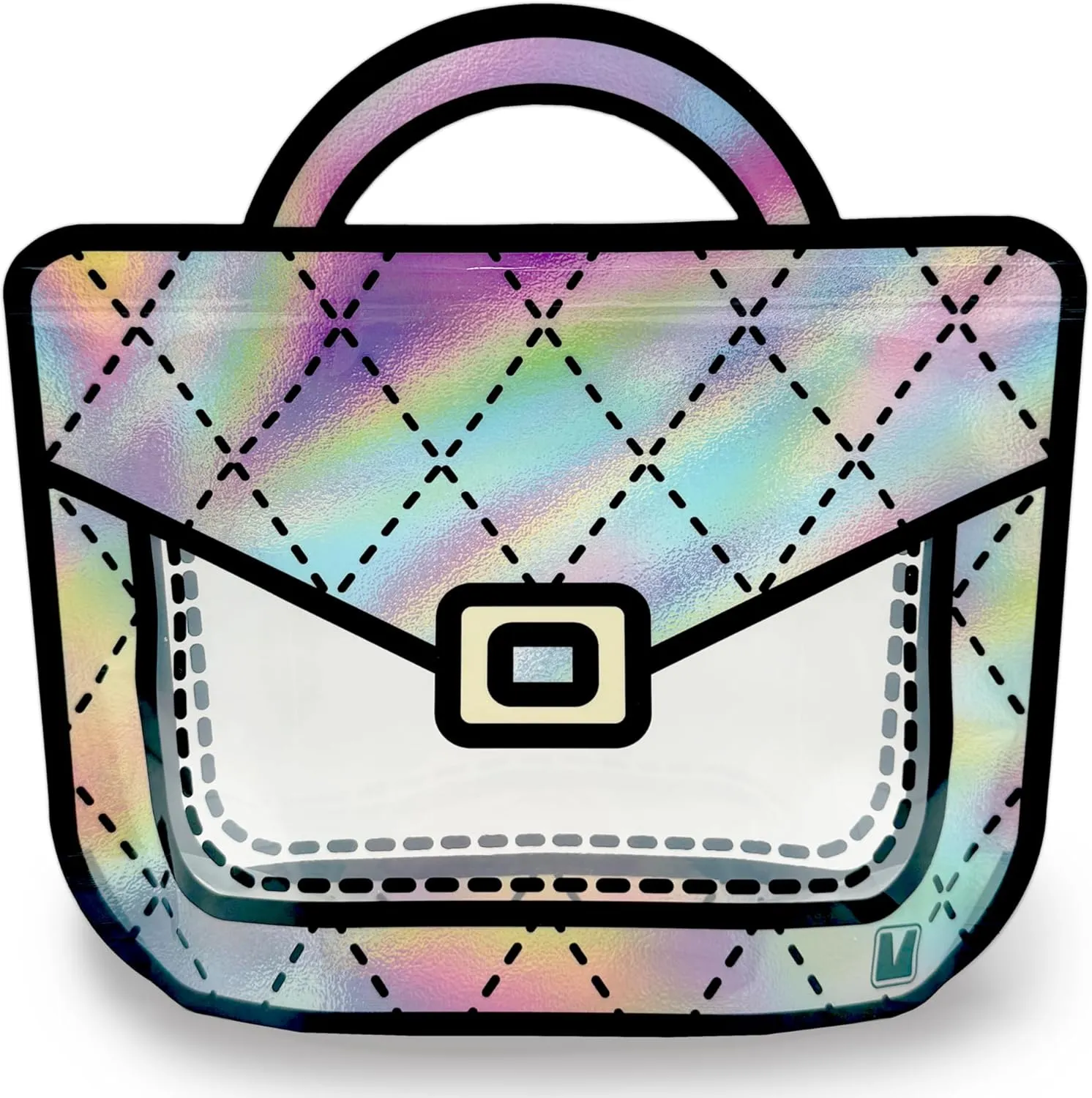 20 Pack Gift Bags for Kids Birthday Party Supplies - Bulk Goodie Bag for Candy, Snacks, or Favors with Resealable Ziplock Seal (Holographic/Small)