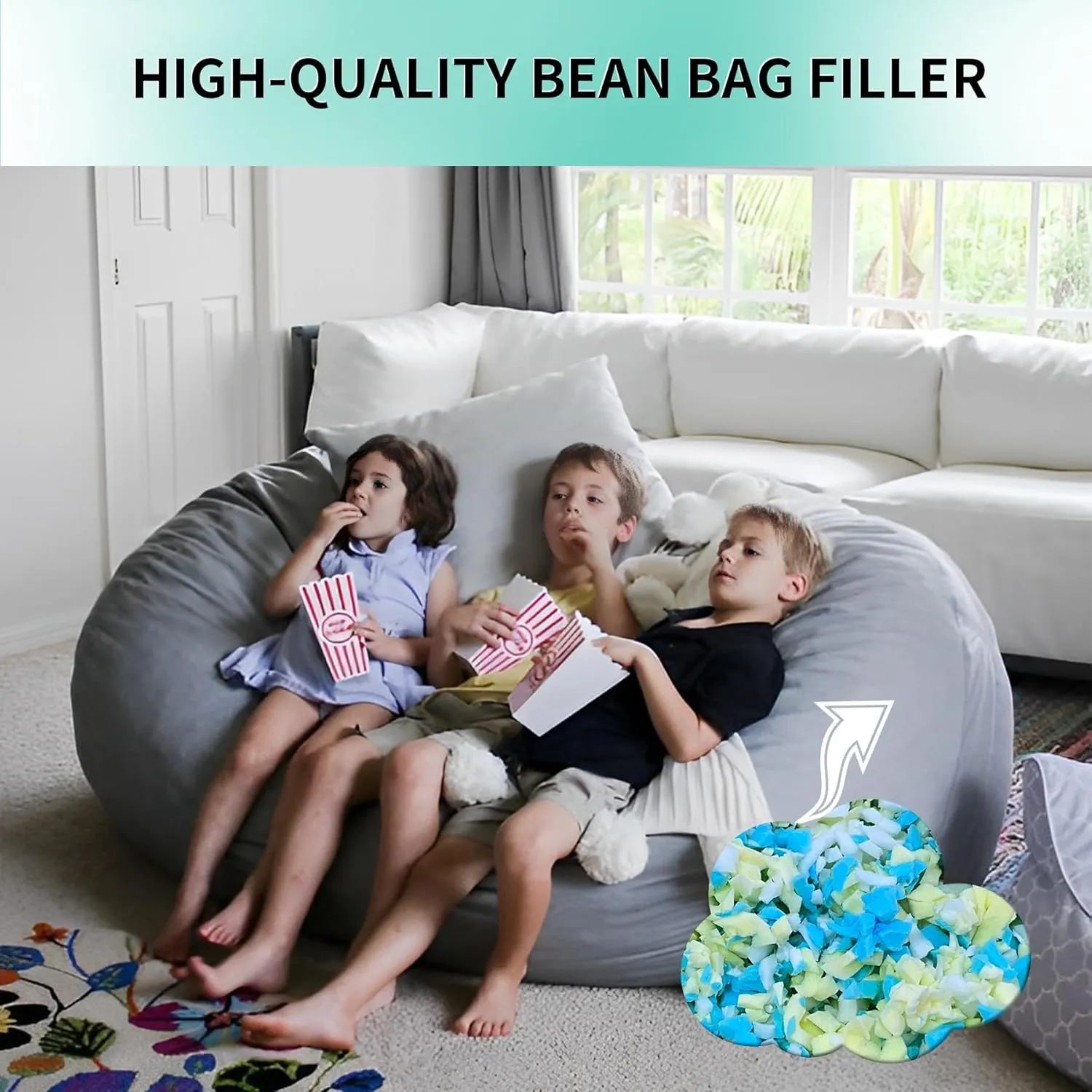 20lbs Shredded Memory Foam Filling for Bean Bag Filler, Premium Soft Filling,Without Added Gel Particles,Very Suitable for Filling Bean Bags and Pillows