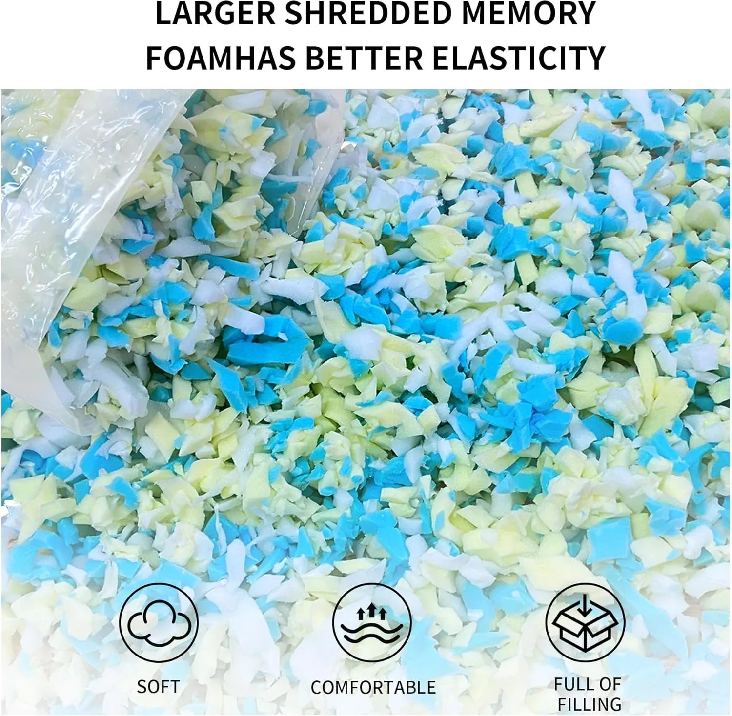 20lbs Shredded Memory Foam Filling for Bean Bag Filler, Premium Soft Filling,Without Added Gel Particles,Very Suitable for Filling Bean Bags and Pillows