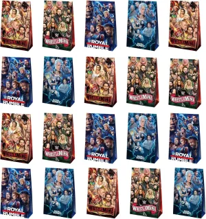 20pcs Wrestling Goodie Bags, Wrestling Themed Party Bags for Boys Girls Kids Party Decorations (Wrestling)