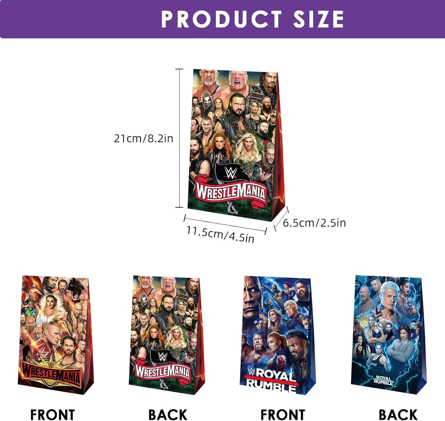 20pcs Wrestling Goodie Bags, Wrestling Themed Party Bags for Boys Girls Kids Party Decorations (Wrestling)