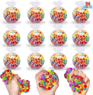 24 Pack Stress Balls Set Fidget Toys for Adults, Squishy Toys, Stress Relief Toys Squeeze Balls Bulk for Kids Adults Classroom Prize, Party Favors, Birthday Gift, Goodie Bag Stuffers