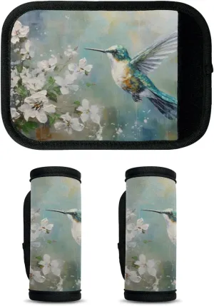 2Pcs Luggage Handle Wrap for Suitcase, Hummingbird Luggage Identifiers Travel Bag Wraps Suitcase Handle Protection Sleeve Cover