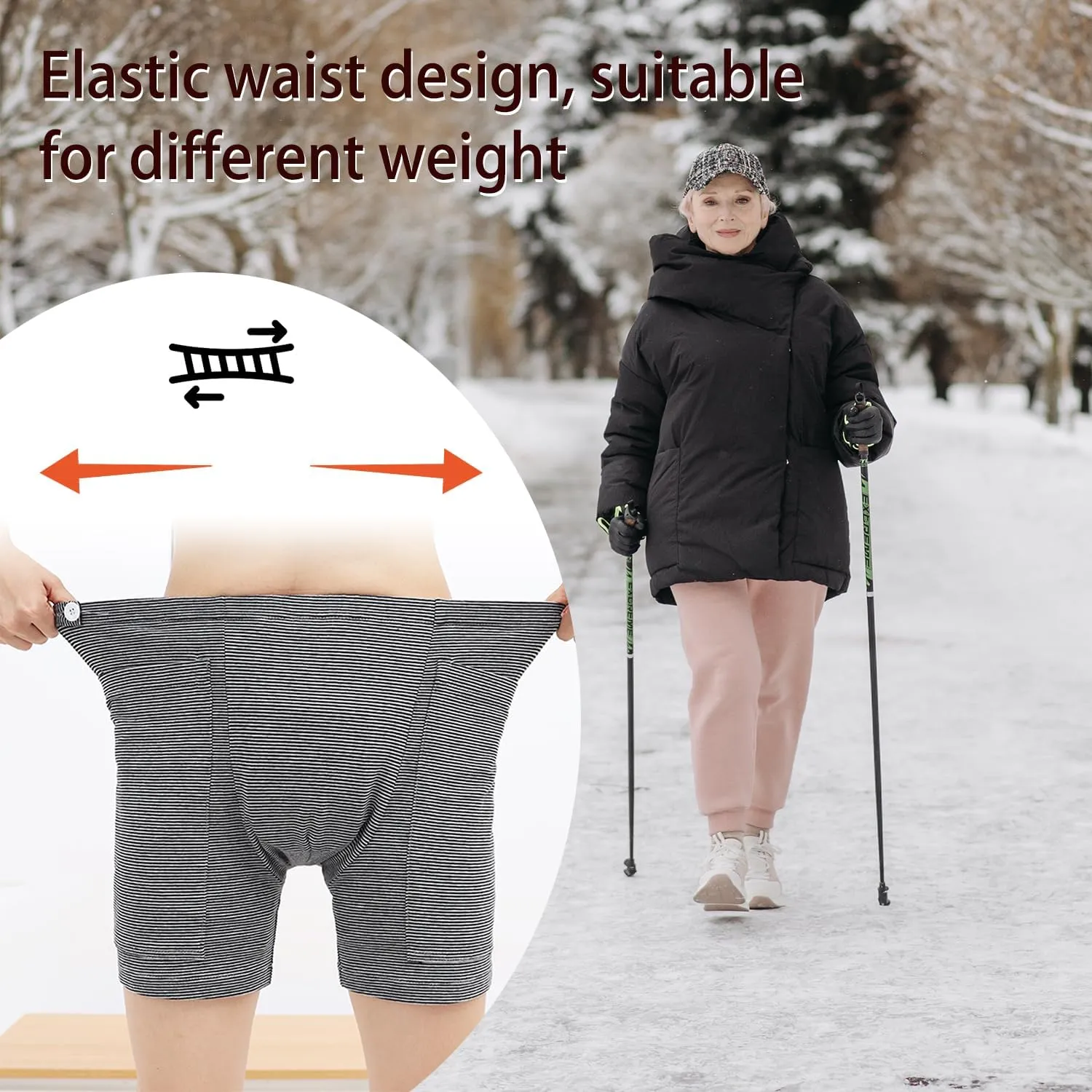 2PCS Nephrostomy Bags Shorts for Women, Hold Up to 2 * 2000ML, Incontinence Care Trousers for Foley, Cystostomy (X-Large)