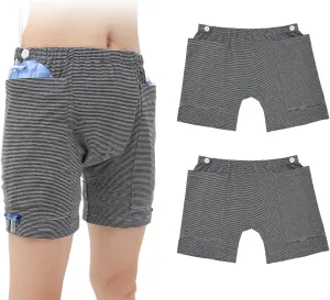 2PCS Nephrostomy Bags Shorts for Women, Hold Up to 2 * 2000ML, Incontinence Care Trousers for Foley, Cystostomy (X-Large)