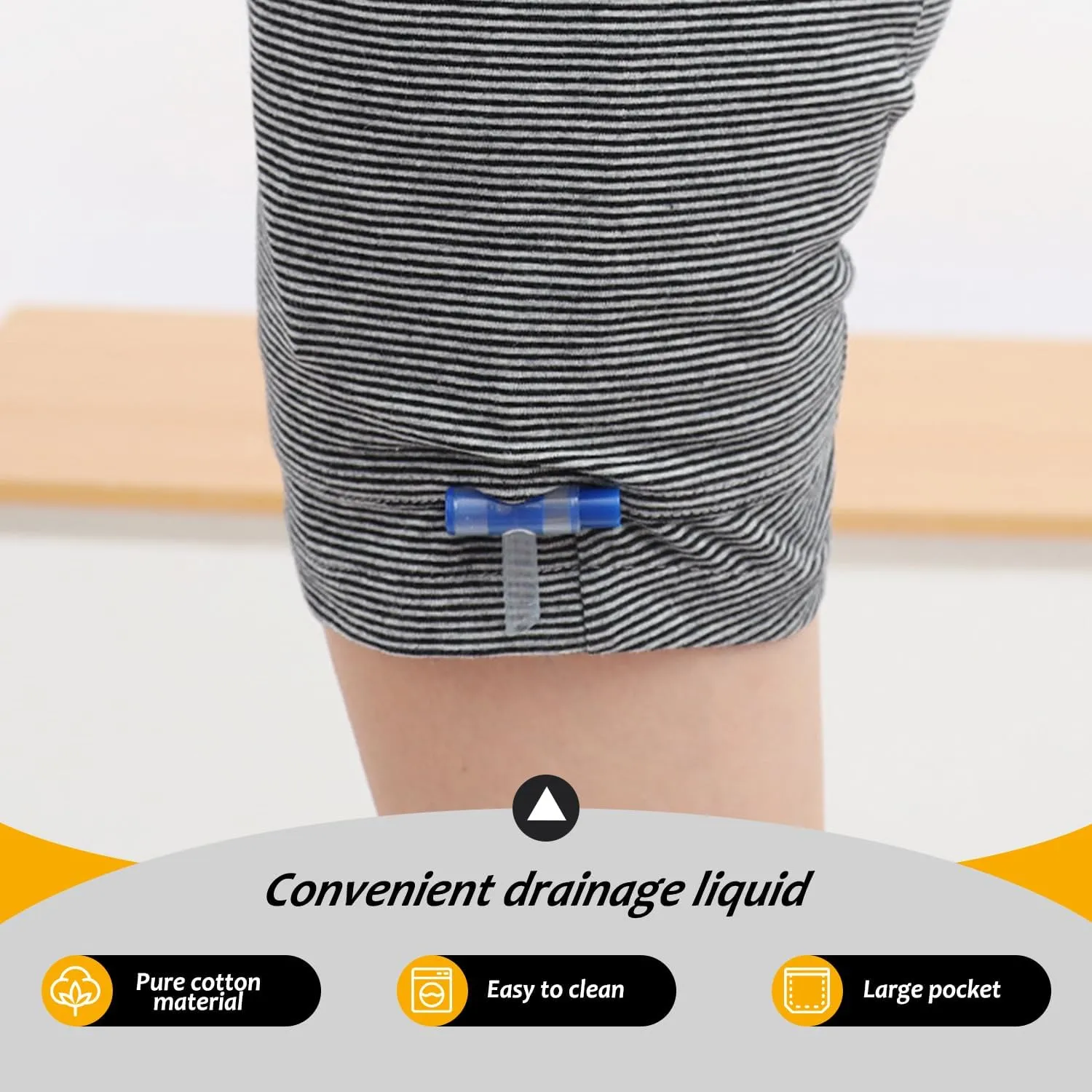 2PCS Nephrostomy Bags Shorts for Women, Hold Up to 2 * 2000ML, Incontinence Care Trousers for Foley, Cystostomy (X-Large)