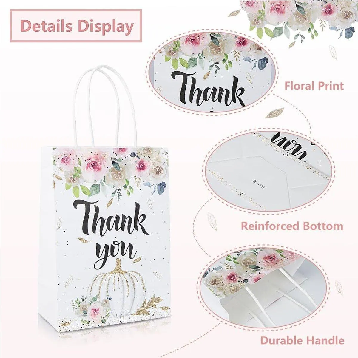 30pcs Printed Gift Bags Holiday Packaging Tote Gift Bags for Christmas Party