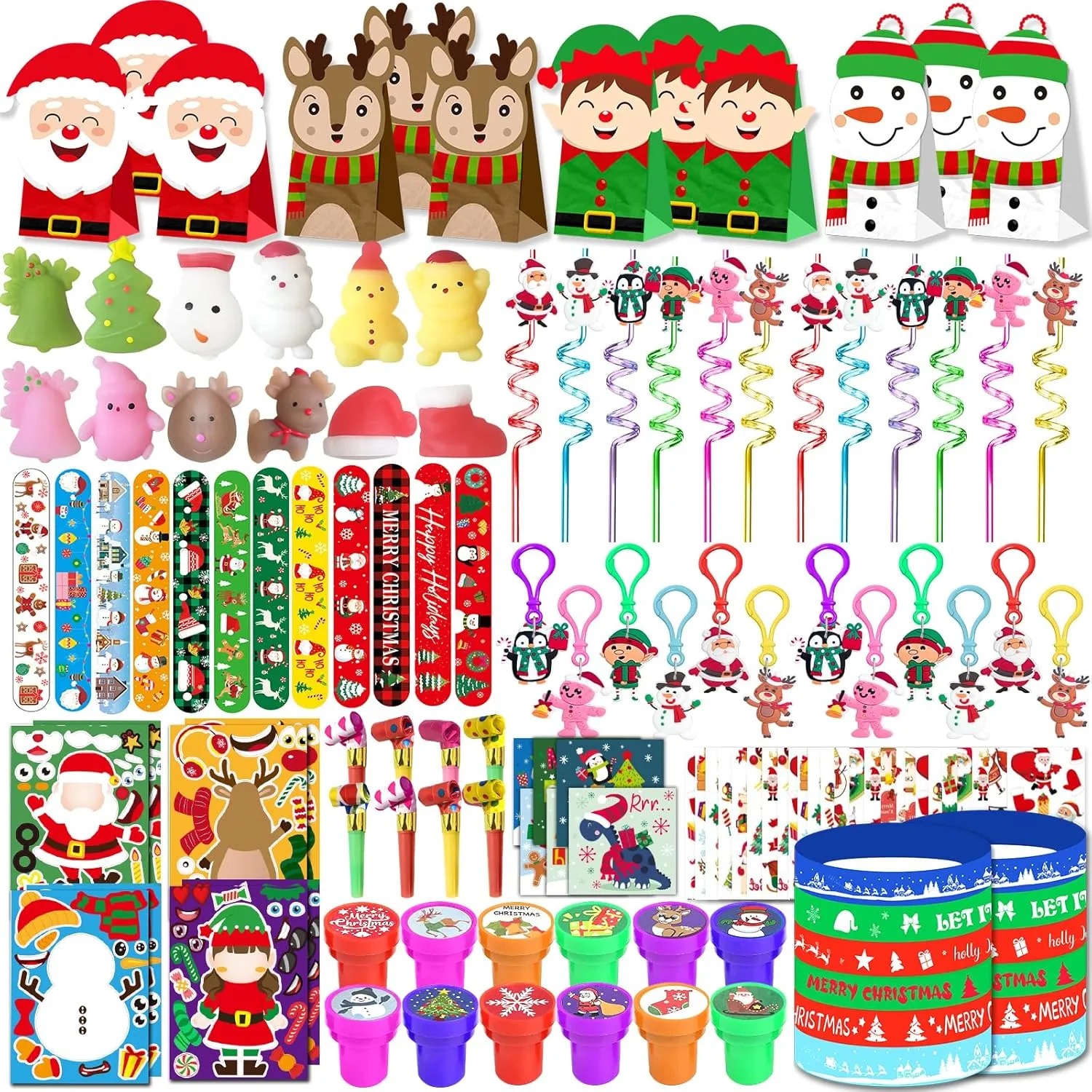 316Pcs Christmas Party Favors for Kids, Xmas Birthday Party Supplies Decor, Christmas Goodie Bag Stuffers, Advent Calendar Pinata Fillers, Classroom Rewards Prize, Christmas Stocking Stuffers for Kids