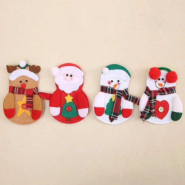 4-Piece: Holiday Tableware Sets Christmas Knife And Fork Bags