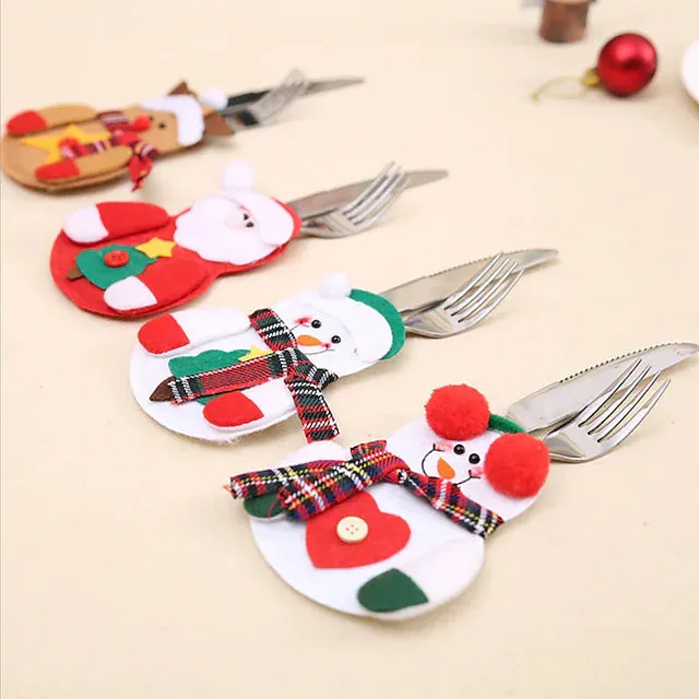 4-Piece: Holiday Tableware Sets Christmas Knife And Fork Bags