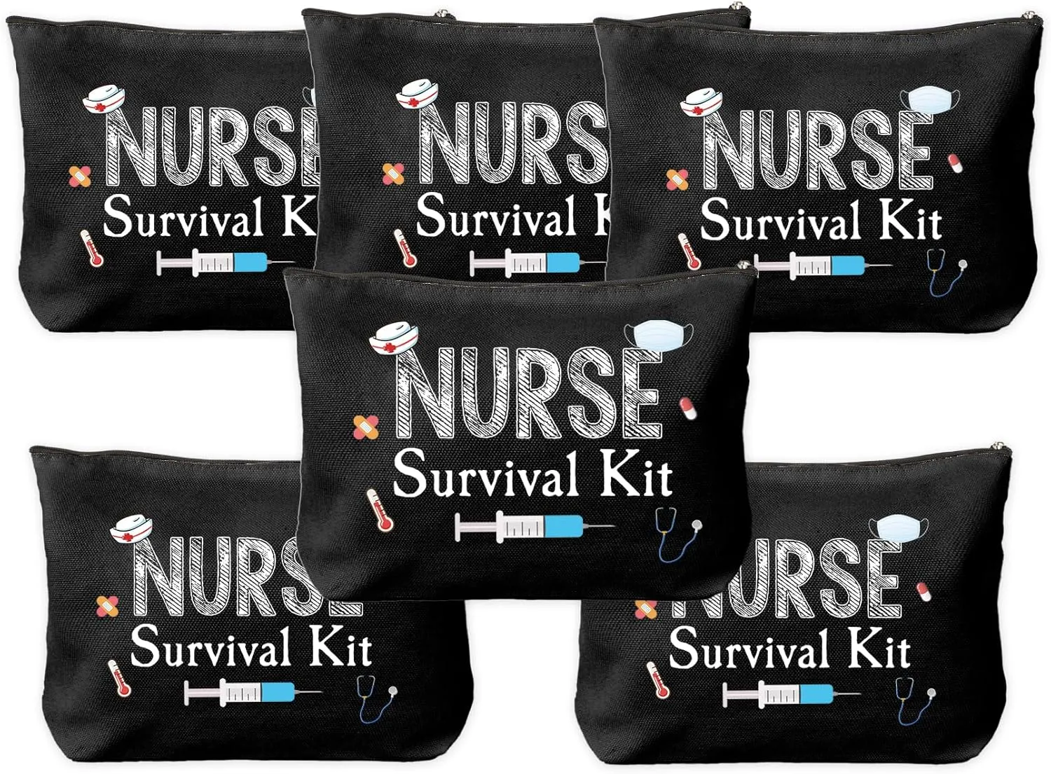 6 Pcs Nurse Gifts,Gifts for Nurses,Nurse Appreciation Gifts,Nurses Week Gifts,Nurse Retirement Graduation Gifts for Women,Nurse Valentines Thank You Gifts,Cosmetic Bag,Nurse Accessories for Work Gifts