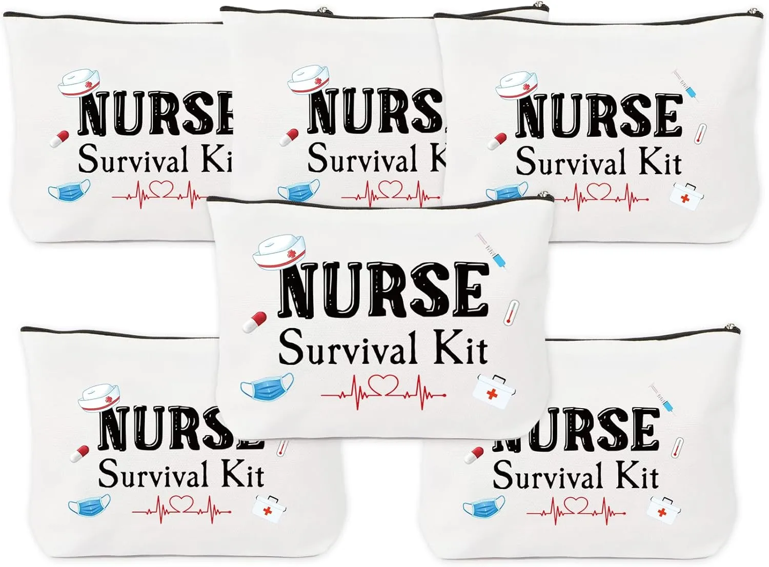 6 Pcs Nurse Gifts,Gifts for Nurses,Nurse Appreciation Gifts,Nurses Week Gifts,Nurse Retirement Graduation Gifts for Women,Nurse Valentines Thank You Gifts,Cosmetic Bag,Nurse Accessories for Work Gifts