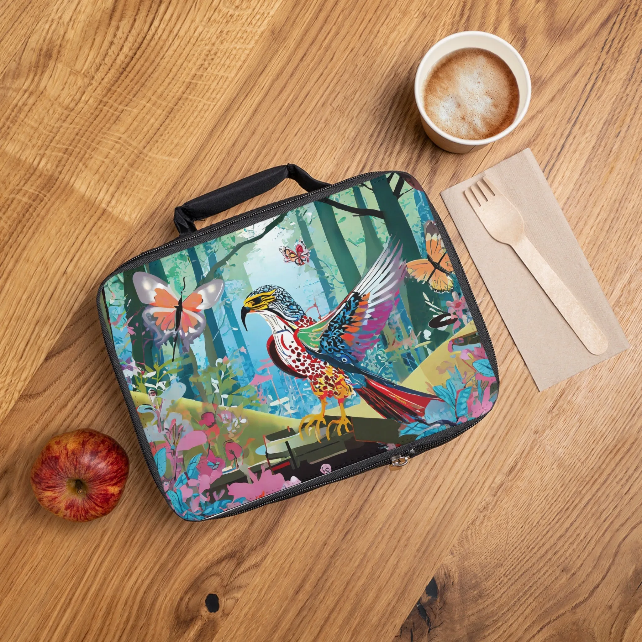 A Colorful Raptor Lunch Bag
