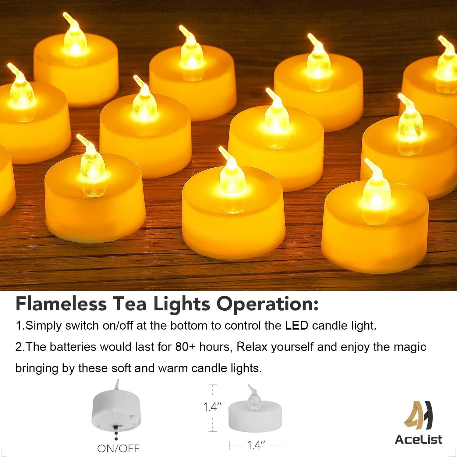 AceList 30 PCS Luminary Bags with 30 PCS Flameless Candles Tea Lights for Wedding, Birthday, Party, Christmas Decorations(Fireworks)