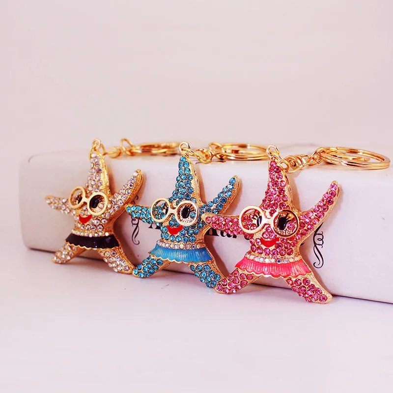 Adorable Fun Goggles Starfish Keychain