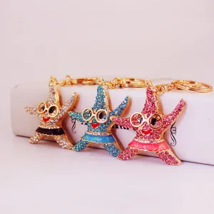 Adorable Fun Goggles Starfish Keychain