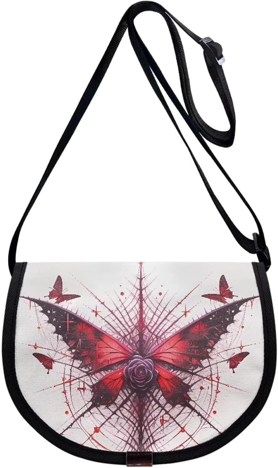Adorable Pug Dog Women Cross Body Bag, Minimalist Art Flower Casual Shoulder Bag, UK Flag Satchel Messenger Bags