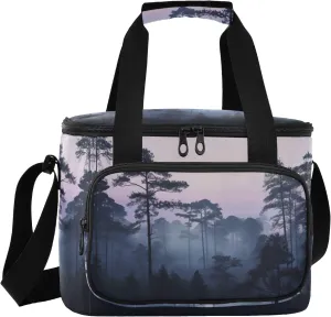 ALAZA Large Lunch Bag Insulated Cooler Bag Soft Lunch Box Forest Fog Waterproof Leakproof Beach Travel Picnic Portable