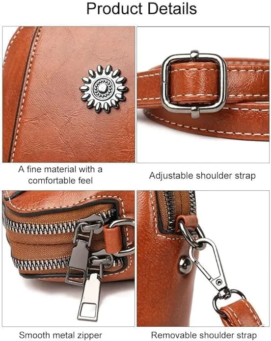 All-match Vertical Cellphone Bag, Crossbody Leather Shoulder Bags and Clutches, Cell Phone Crossbody Bags Purse for Women