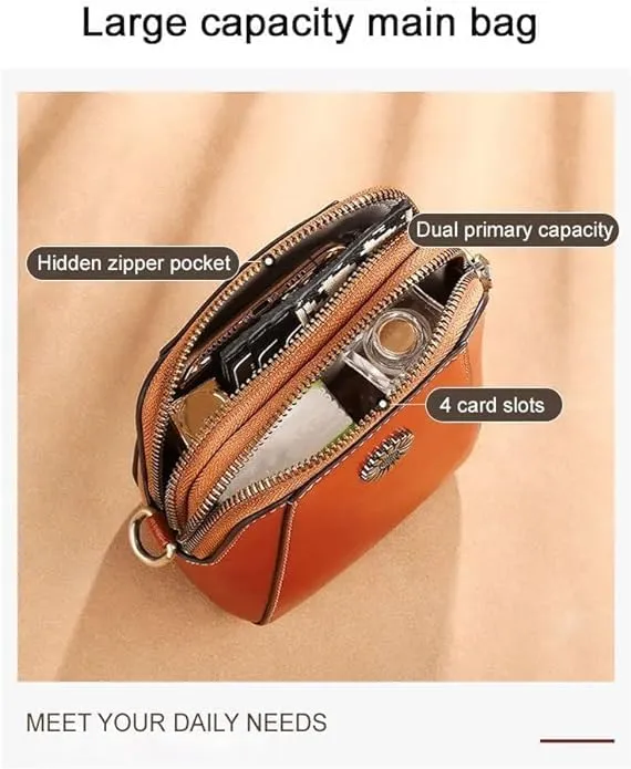 All-match Vertical Cellphone Bag, Crossbody Leather Shoulder Bags and Clutches, Cell Phone Crossbody Bags Purse for Women