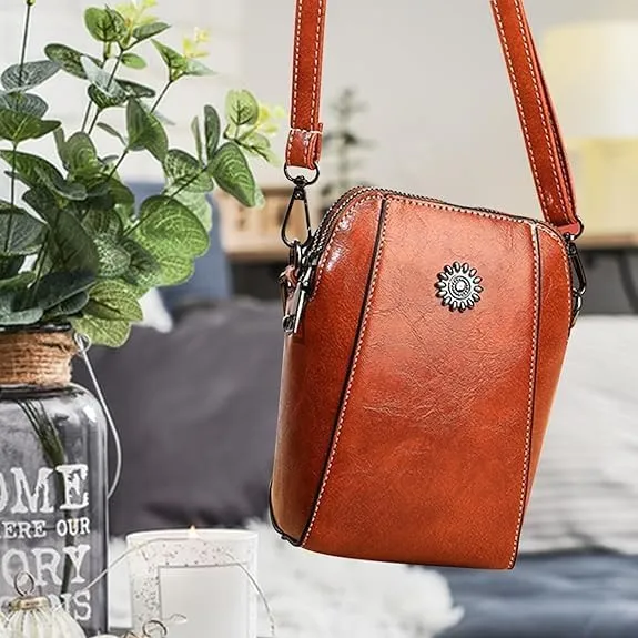 All-match Vertical Cellphone Bag, Crossbody Leather Shoulder Bags and Clutches, Cell Phone Crossbody Bags Purse for Women