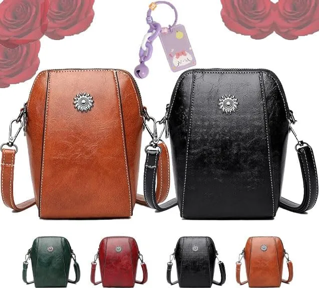 All-match Vertical Cellphone Bag, Crossbody Leather Shoulder Bags and Clutches, Cell Phone Crossbody Bags Purse for Women