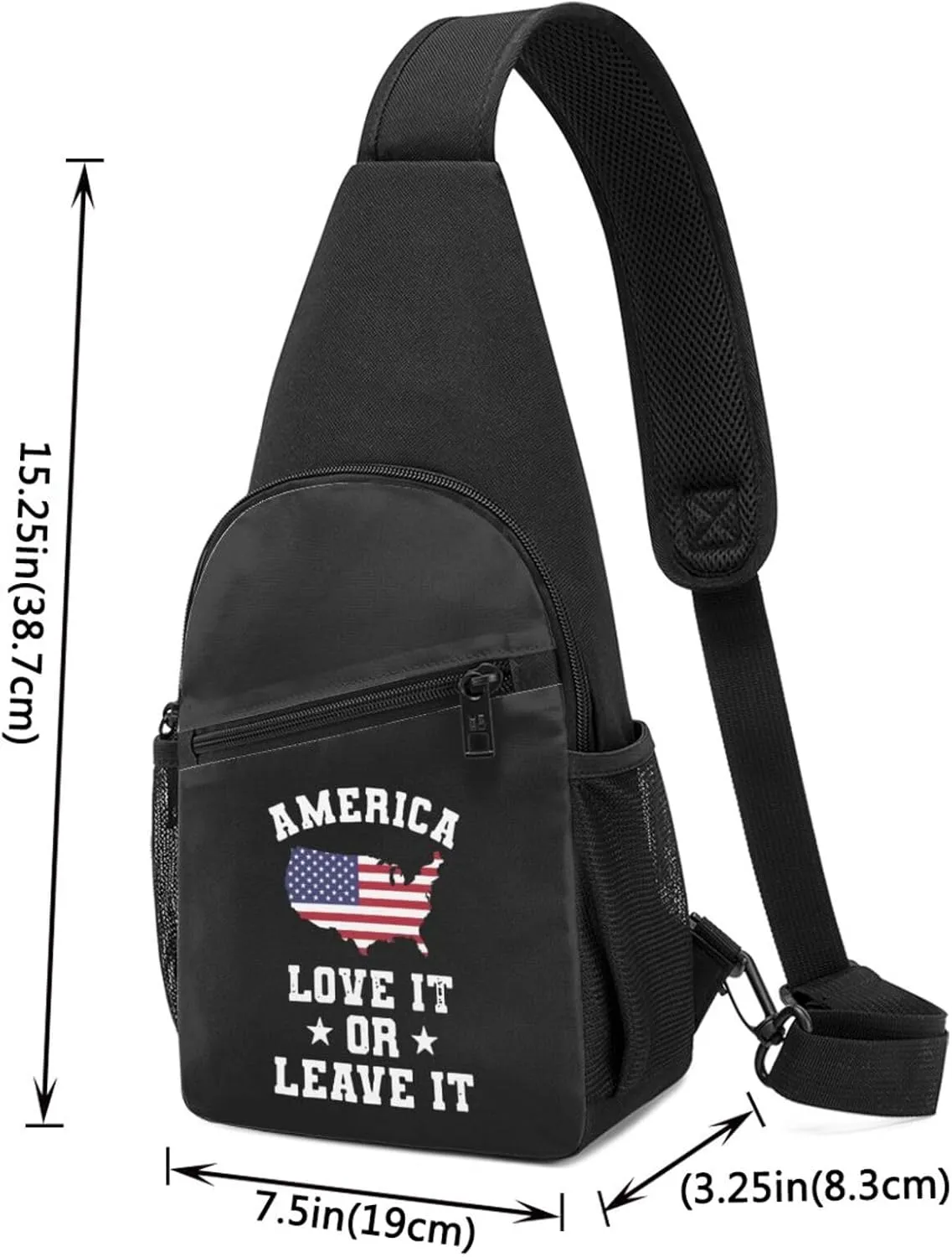 America Love It Or Leave It Chest Pack Leisure Shoulder Crossbody Chest Bag