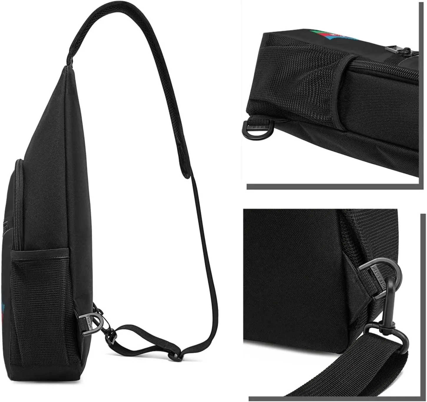 American And Azerbaijan Flag Chest Pack Leisure Shoulder Crossbody Chest Bag