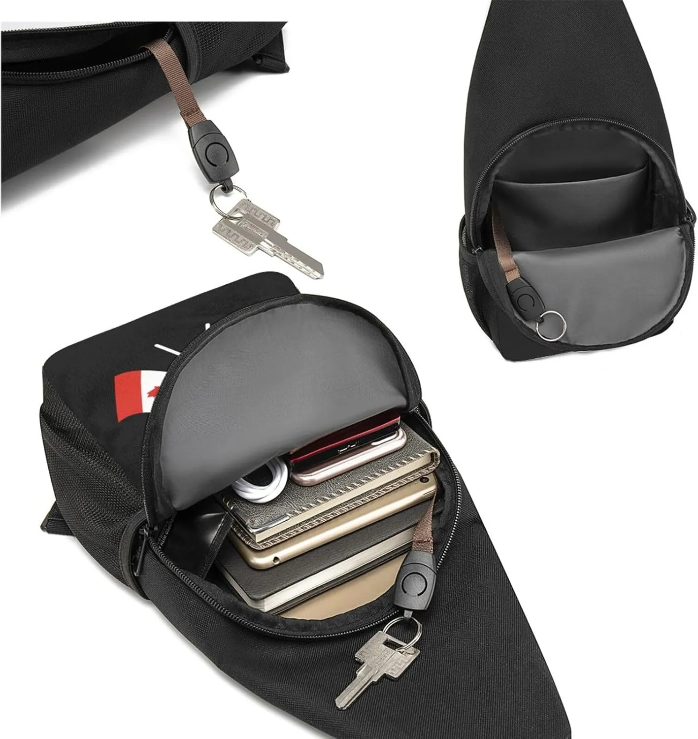 American And Canada Flag Chest Pack Leisure Shoulder Crossbody Chest Bag