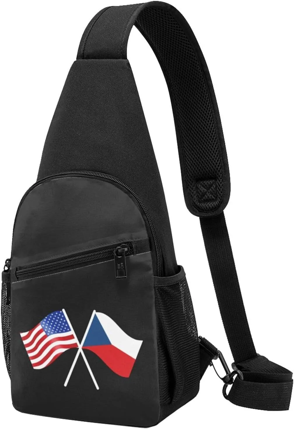 American And Czechia Flag Chest Pack Leisure Shoulder Crossbody Chest Bag
