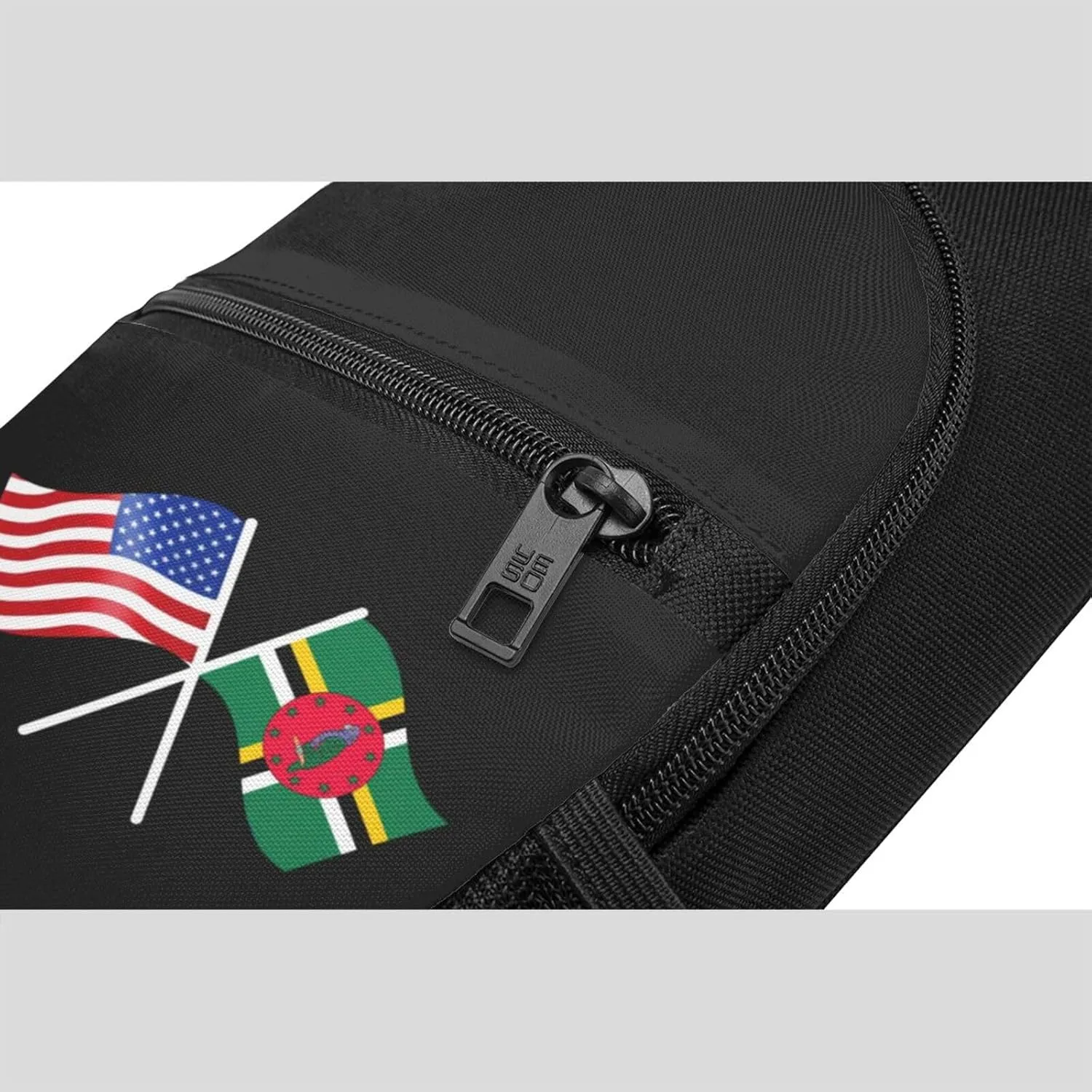 American And Dominica Flag Chest Pack Leisure Shoulder Crossbody Chest Bag