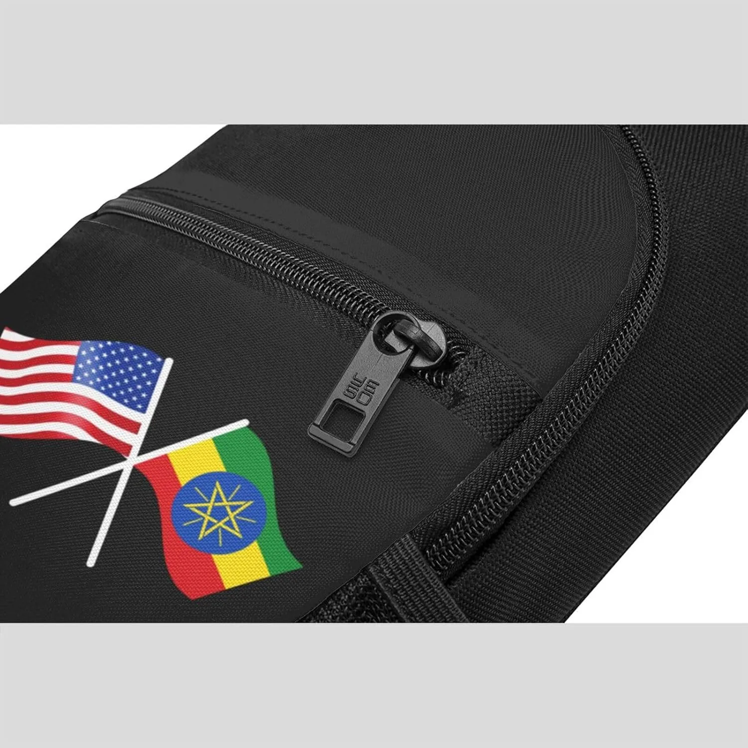 American And Ethiopia Flag Chest Pack Leisure Shoulder Crossbody Chest Bag