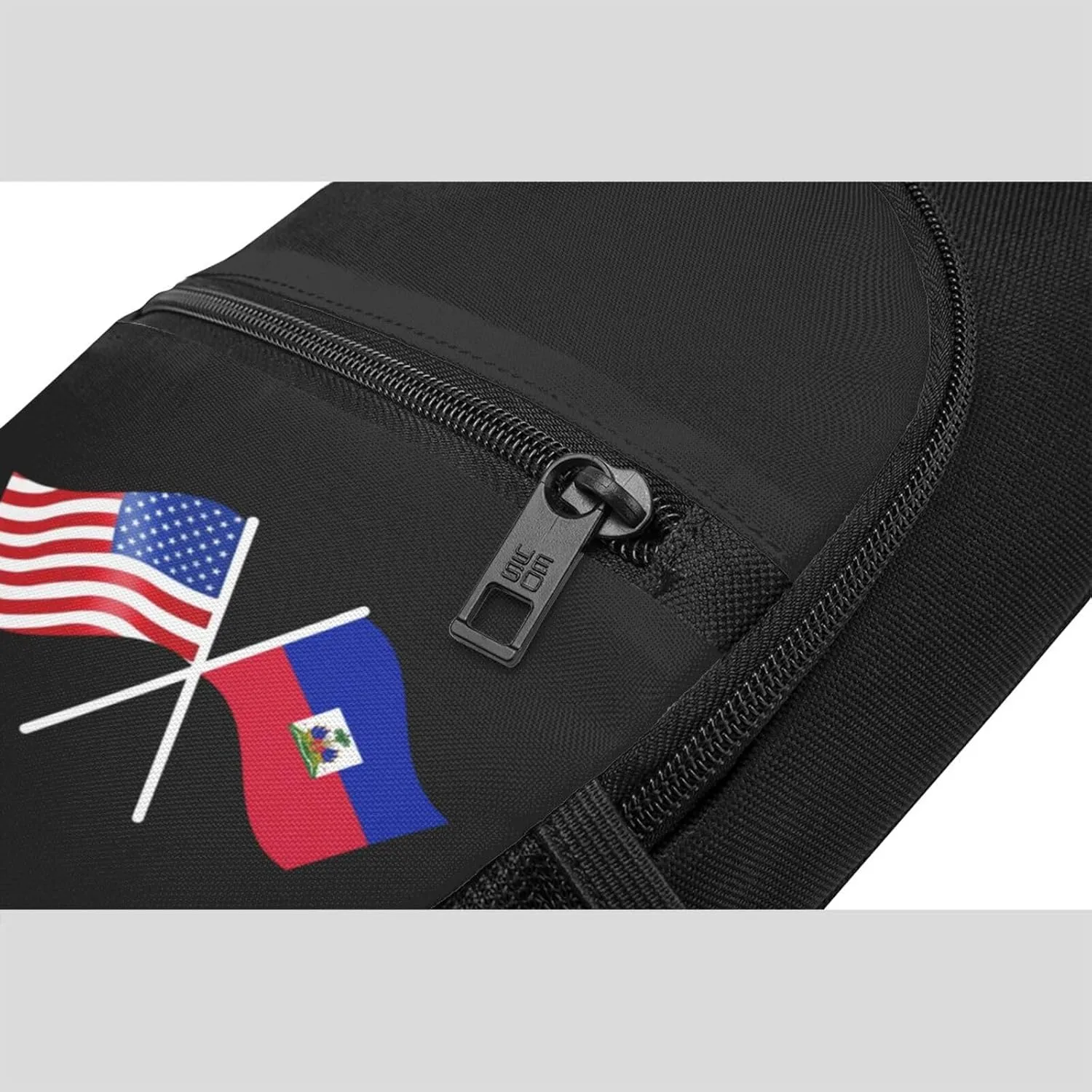 American And Haiti Flag Chest Pack Leisure Shoulder Crossbody Chest Bag