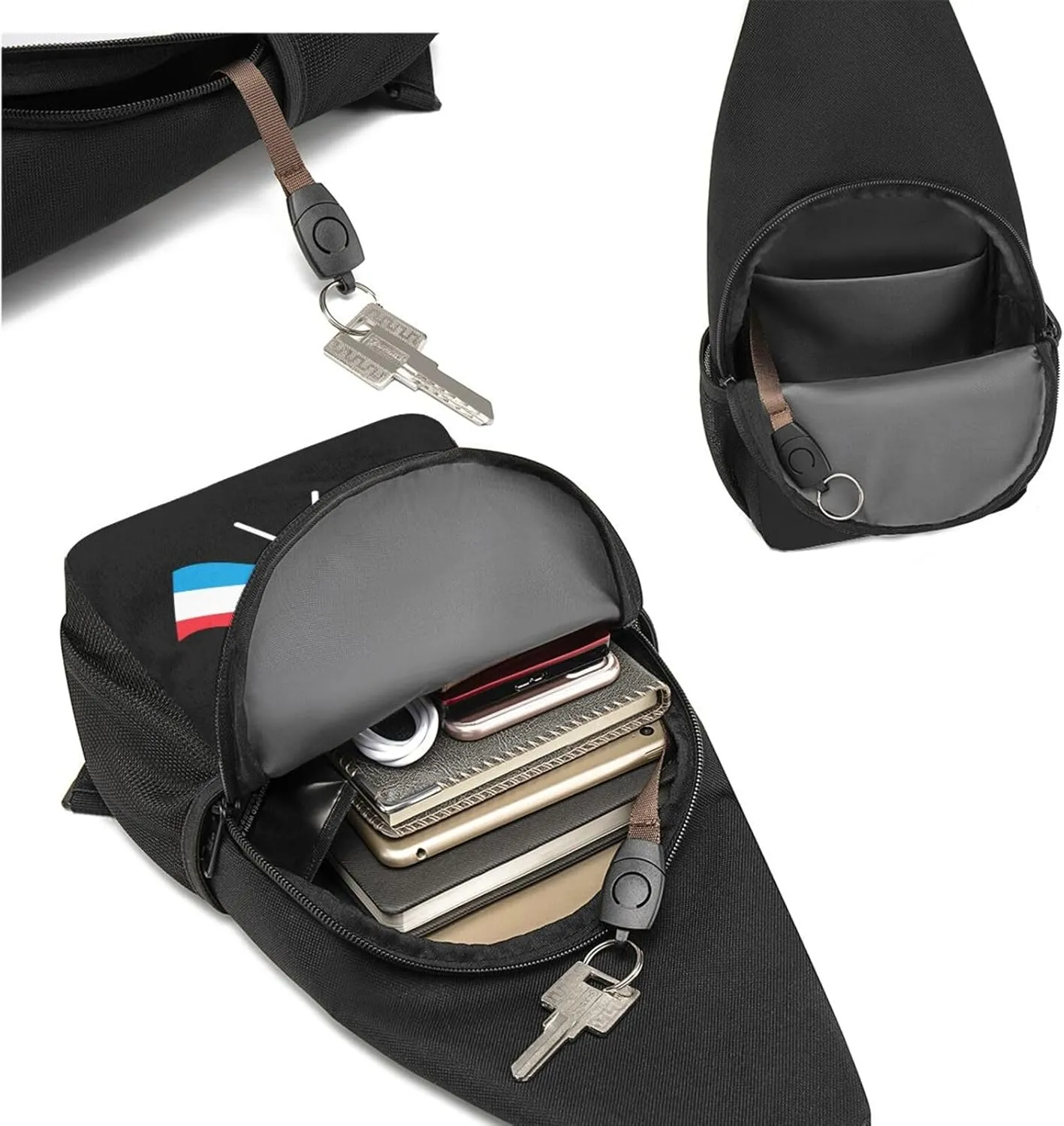 American And Luxembourg Flag Chest Pack Leisure Shoulder Crossbody Chest Bag