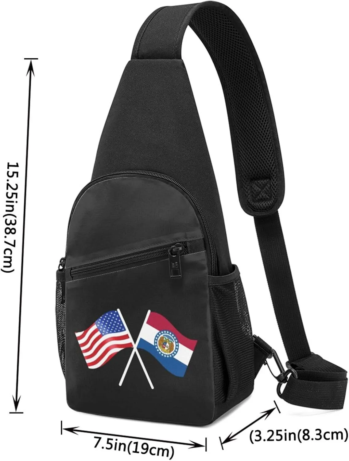 American And Missouri Flag Chest Pack Leisure Shoulder Crossbody Chest Bag