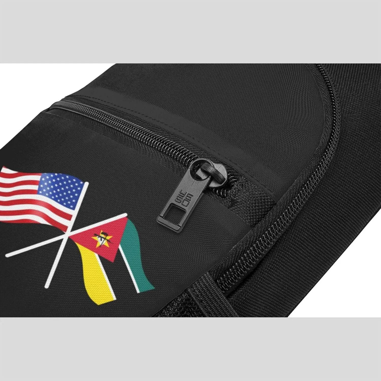 American And Mozambique Flag Chest Pack Leisure Shoulder Crossbody Chest Bag