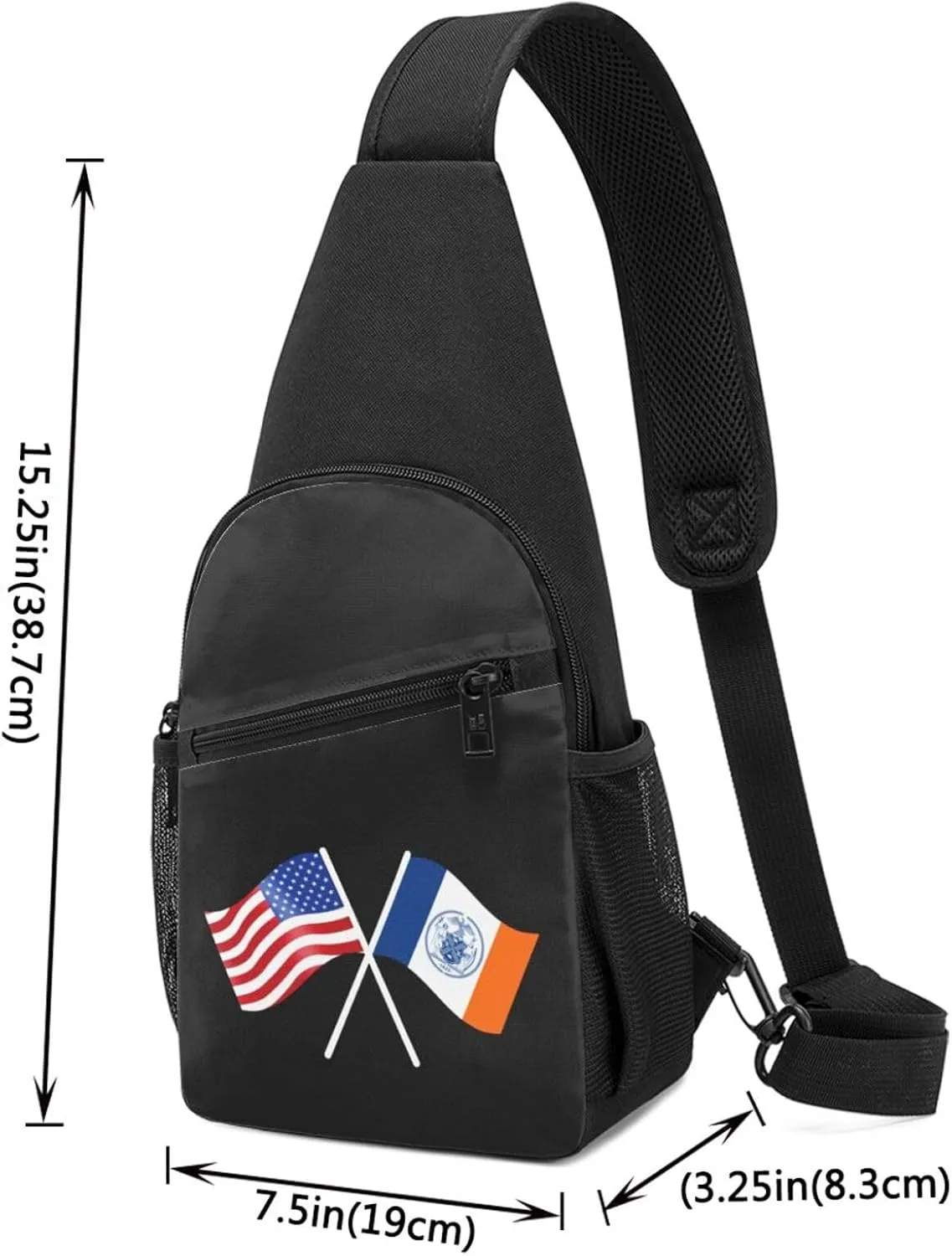 American And New York Flag Chest Pack Leisure Shoulder Crossbody Chest Bag