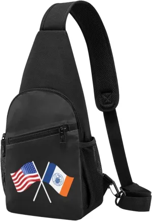 American And New York Flag Chest Pack Leisure Shoulder Crossbody Chest Bag