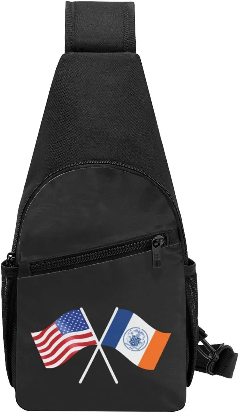 American And New York Flag Chest Pack Leisure Shoulder Crossbody Chest Bag