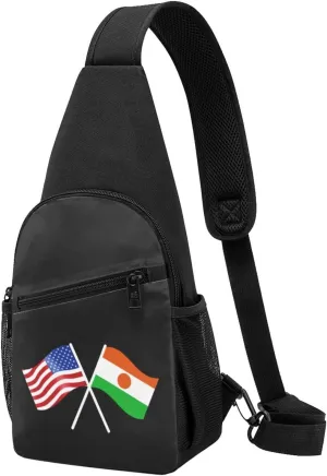 American And Niger Flag Chest Pack Leisure Shoulder Crossbody Chest Bag