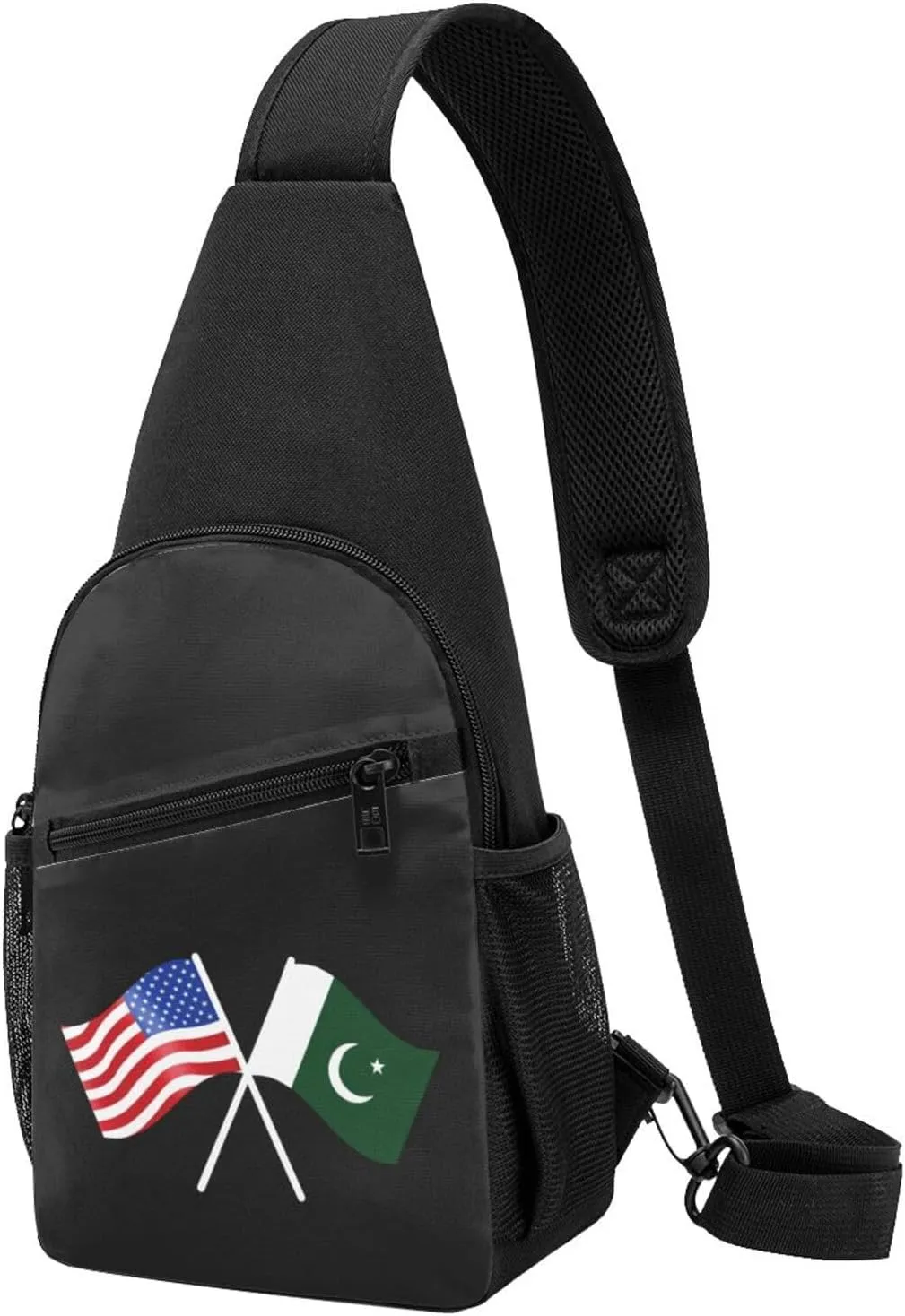American And Pakistan Flag Chest Pack Leisure Shoulder Crossbody Chest Bag
